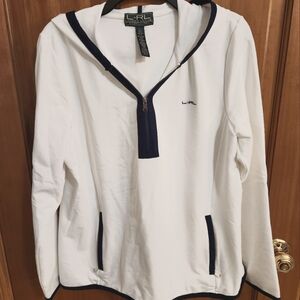 Ralph Lauren L-RL Active Hoodie, stretch White/Navy size XL